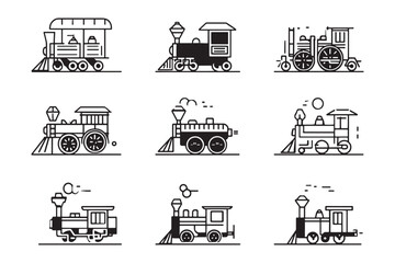 Steam engine ultra minimalist line art