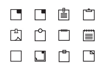Sticky note icon simple line design