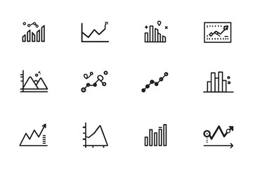 Obraz premium Stock chart icon minimalist line art