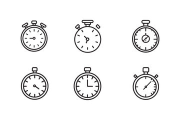 Stopwatch icon minimalist line art design