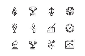 Fototapeta premium Success minimalist 2D line art vector