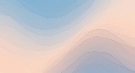 Abstract Pastel Wave Background Soft Blue and Peach Gradient Fluid Design Layered Texture