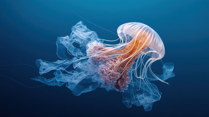 Ocean conservation plastic balancemesmerizing jellyfish glides through ocean highlighting balance of marine life and need for plastic conservation