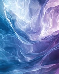 Obraz premium Fluid, ethereal abstract design in swirling, translucent blues and purples.