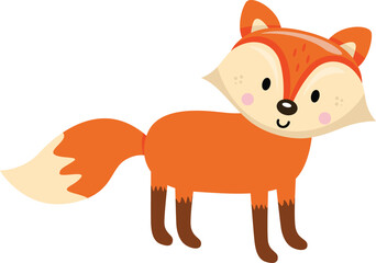 Cute fox isolated on white