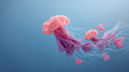 Ocean conservation plastic balanceJellyfish gracefully float in ocean highlighting balance of marine life and conservation efforts