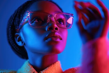 Fototapeta premium Close-up portrait, vibrant lighting (2)