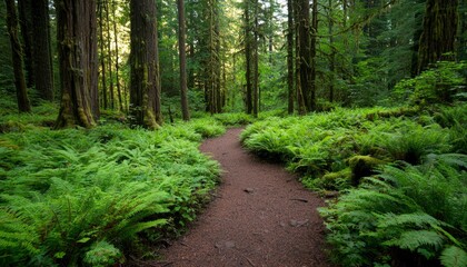 Fototapeta premium Lush forest path (1)