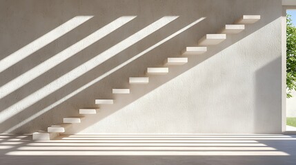 Obraz premium Minimalist staircase with shadows