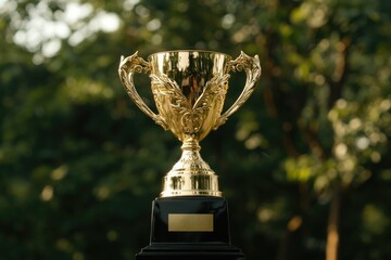 Golden trophy in nature