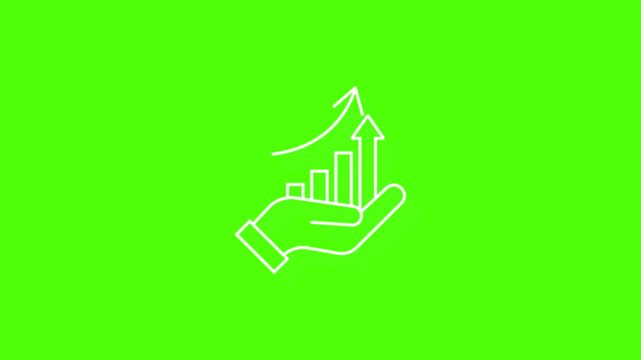 Profit Growth Icon in Hand Animation | Business Success and Finance Concept