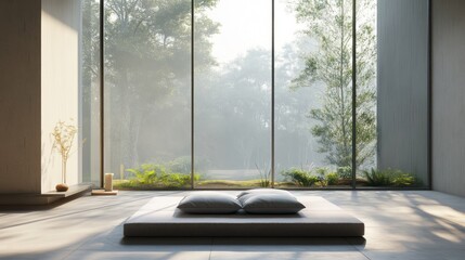 Zen space with nature view