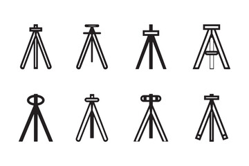 Ultra minimalist Tripod Icon line art