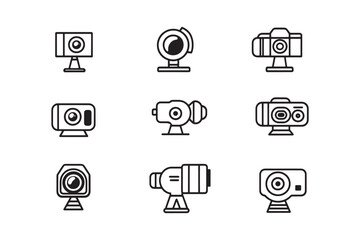Video camera minimalist line art design