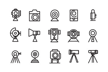 Video camera minimalist line art vector