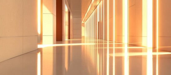 Modern Corridor with Warm Lighting