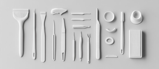 White tools and accessories