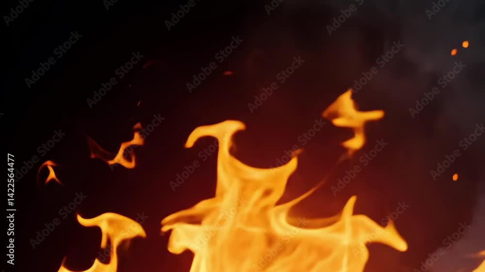 Poster dynamic flames dancing against a dark background creating an intense and captivating atmosphere in s