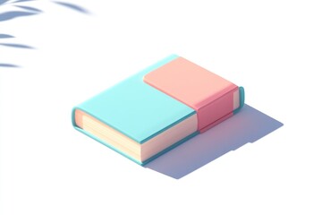 Fototapeta premium PastelColored Books Stacked with Soft Shadows Minimalist Design for Education and Reading The