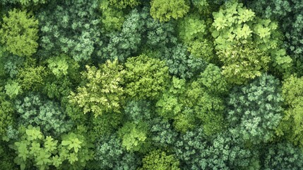 Verdant forest canopy viewed from above.