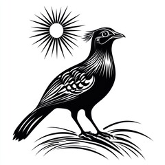 Naklejka premium Stylized Bird Sun