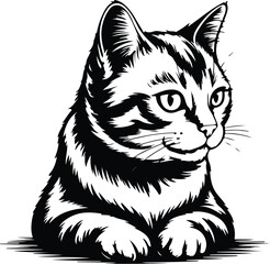 Cat Head Silhouette Set | Pet Animal Face Vector Minimal Cat Face Outline | Cute Kitty Head Clipart