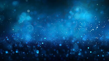 Obraz premium Deep Blue Sparkle: Glimmering Bokeh and Dust Motes in an Ethereal Scene