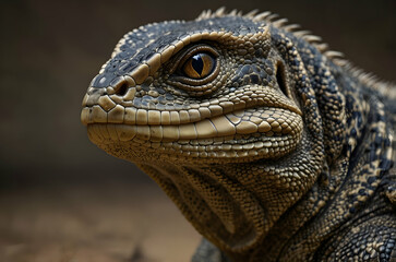 Fototapeta premium Elegant Nile Monitor Lizard Headshot
