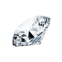 Stunning diamond gem shines bright on a clean white backdrop, showcasing its brilliance and clarity. A true symbol of luxury.