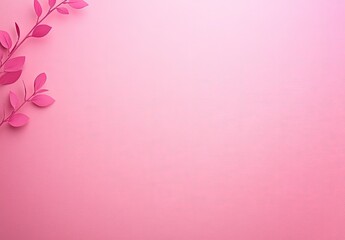 Fototapeta premium Pink Floral Minimalist Design: Delicate Paper Branches on Soft Background