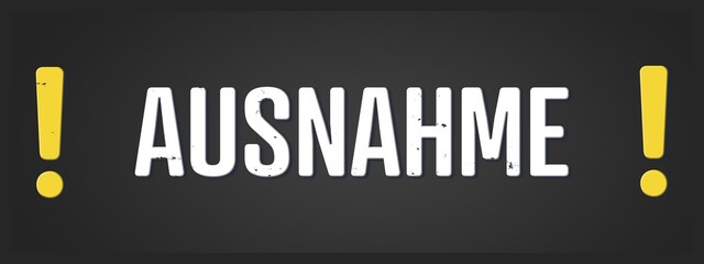 Ausnahme (Exception) - A blackboard illustration with white text.