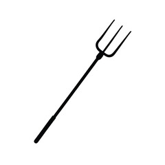 Pitchfork Silhouette on White Background