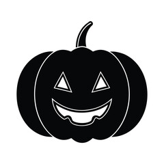 Pumpkin with Sinister Smile Silhouette