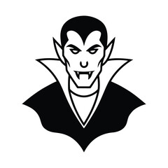 Vampire Silhouette on White Background