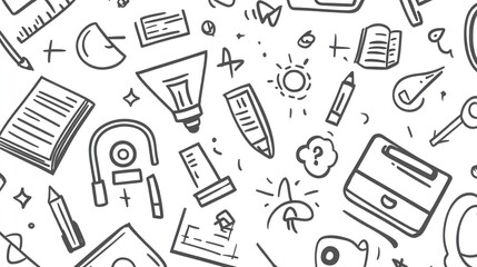 Doodle pattern Education, learning, creativity