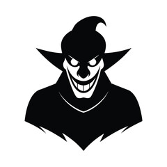 Scary Evil Clown Silhouette Illustration