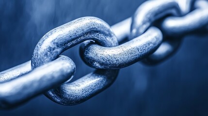 Close-up view of a metal chain link
