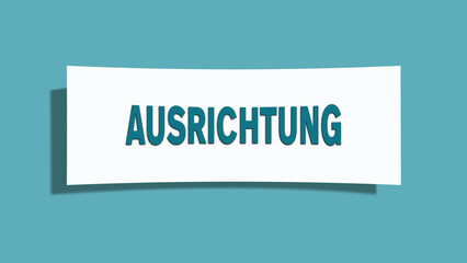 Ausrichtung (Alignment) - A card isolated on light green background.