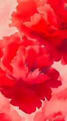 Fototapeta premium Abstract Red Watercolor Flowers Painting Art