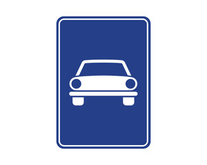 Automobile Road Sign, Designated Vehicle Route, Traffic Regulation Notice – High Quality Vectorial Stock Image