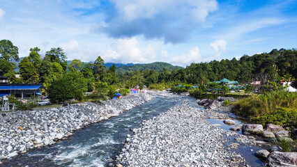 A riverside campsite facing Mount Kinabalu located at Melangkap, Kota Belud. The Panataran River...