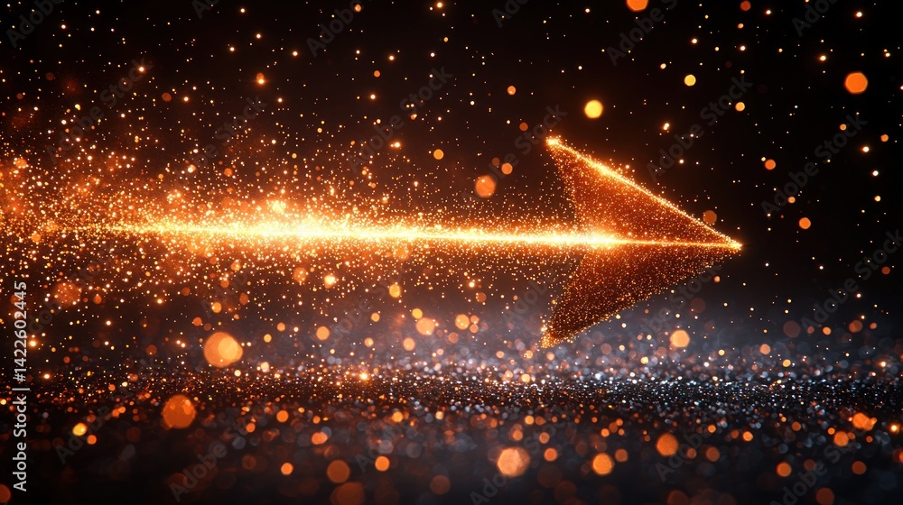 Poster glowing arrow of light: a symbolic representation of progress and direction