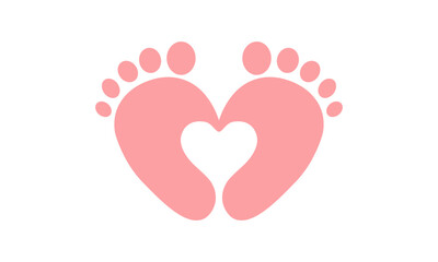 cute baby feet logo	
