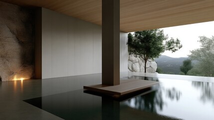 Modern Zen Pool House with Minimalist Design