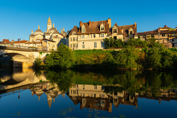 Cathedral of Saint-Front in the city of Perigueux in the early morning. France
