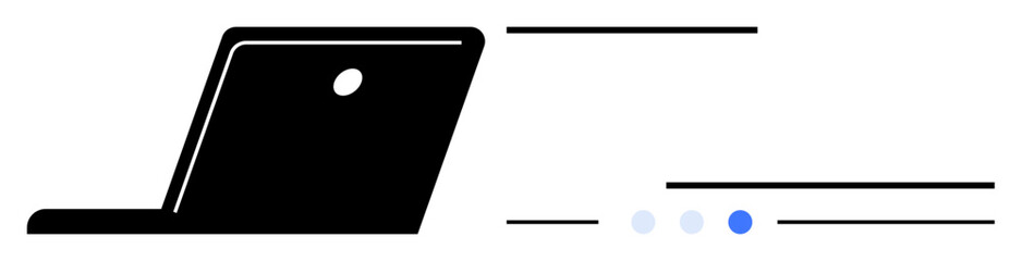 Open laptop with a simple design and clean lines, emphasizing technology and connectivity. Ideal for tech, business, innovation, productivity, communication, education, simple landing page