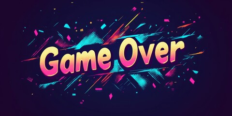 Pixel art style "Game Over" text design with 8-bit retro gaming font effect
