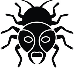 Fly Head Silhouette Vector | Insect Face Icon Set Fly Head Outline Clipart | Bug Silhouette Isolated