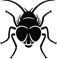 Fly Head Silhouette Vector | Insect Face Icon Set Fly Head Outline Clipart | Bug Silhouette Isolated