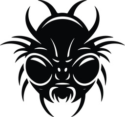 Fly Head Silhouette Vector | Insect Face Icon Set Fly Head Outline Clipart | Bug Silhouette Isolated